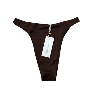 NWT Riot Swim Kali Bikini Bottom Chocolate Brown Side Tie Size Medium
